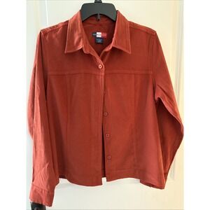 French Kuff Jacket Size 12 Women's Rust Button Up Lightweight Jacket Shacket‎